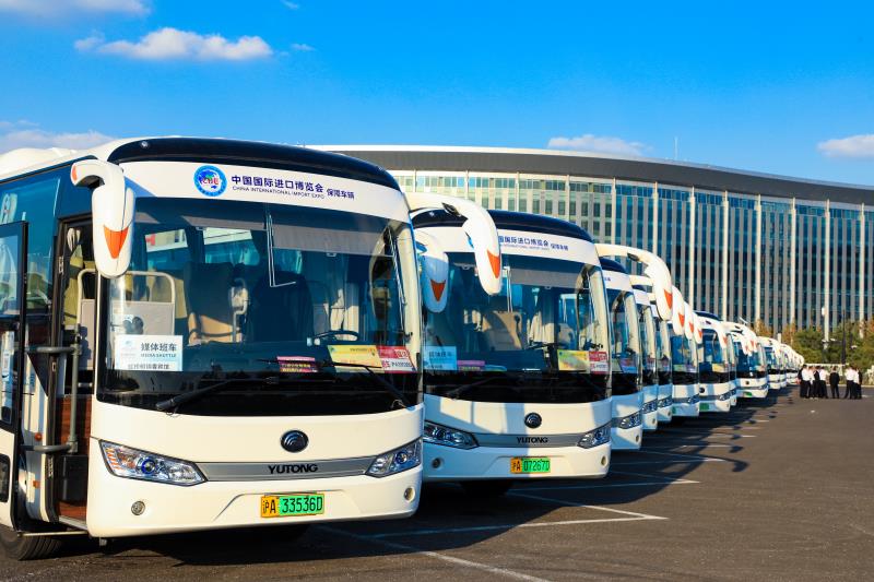 Los autobuses de Yutong sirven a la Exposición Internacional de Importaciones de China 2019 Los autobuses de Yutong sirven a la Exposición Internacional de Importaciones de China 2019