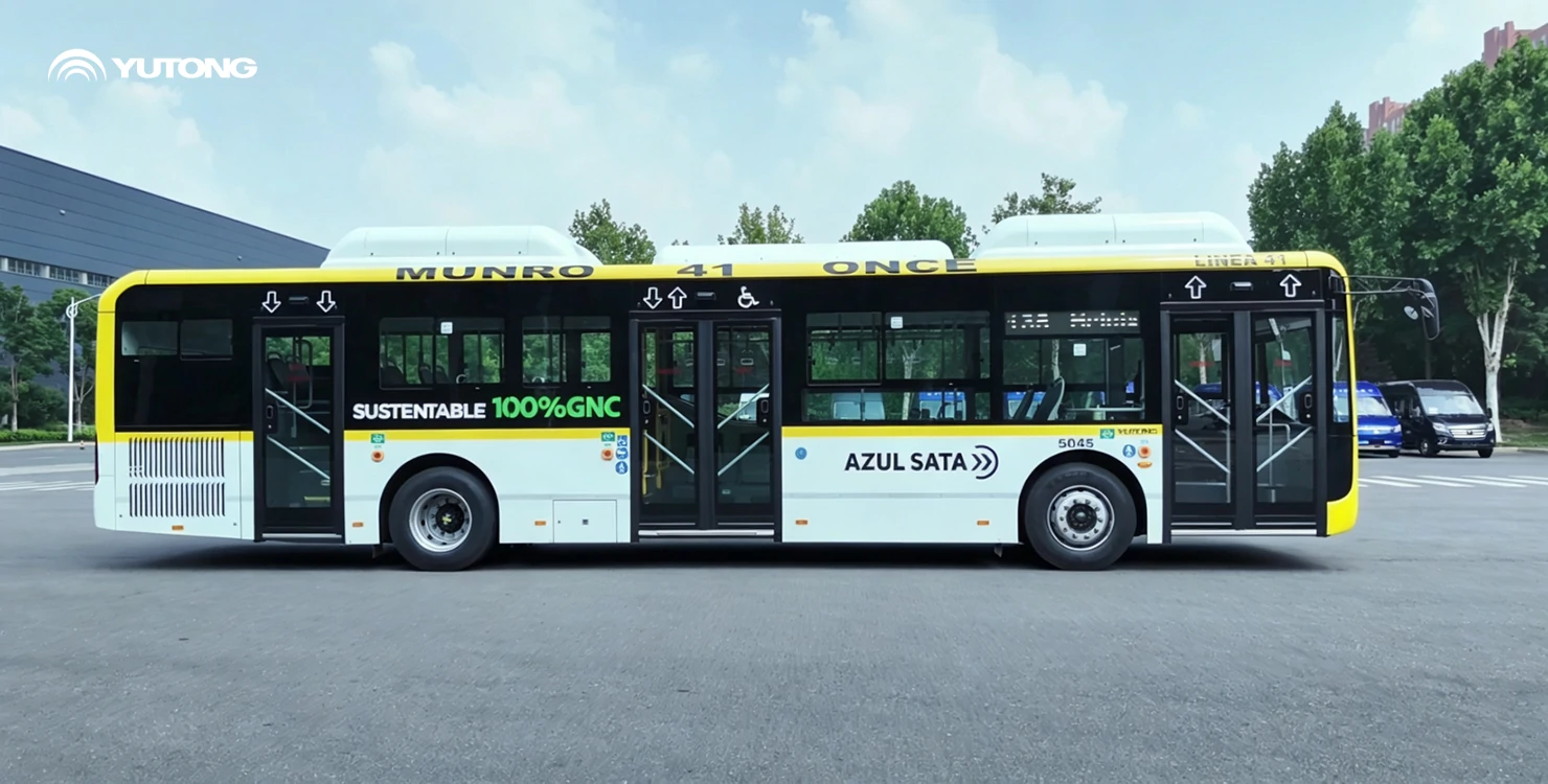 250 colectivos Yutong a GNC se preparan para llegar a Argentina