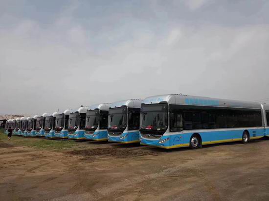 Entrega con éxito de autobuses Yutong con celdas de combustible de hidrógeno a Zhangjiakou